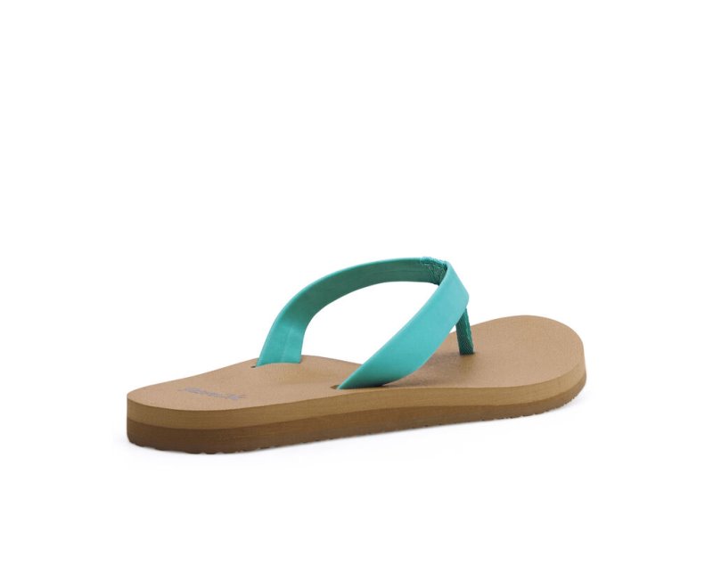 Turquoise Sanuk Ashland St Vegan Women's Flip Flops | 61VYMSQCN