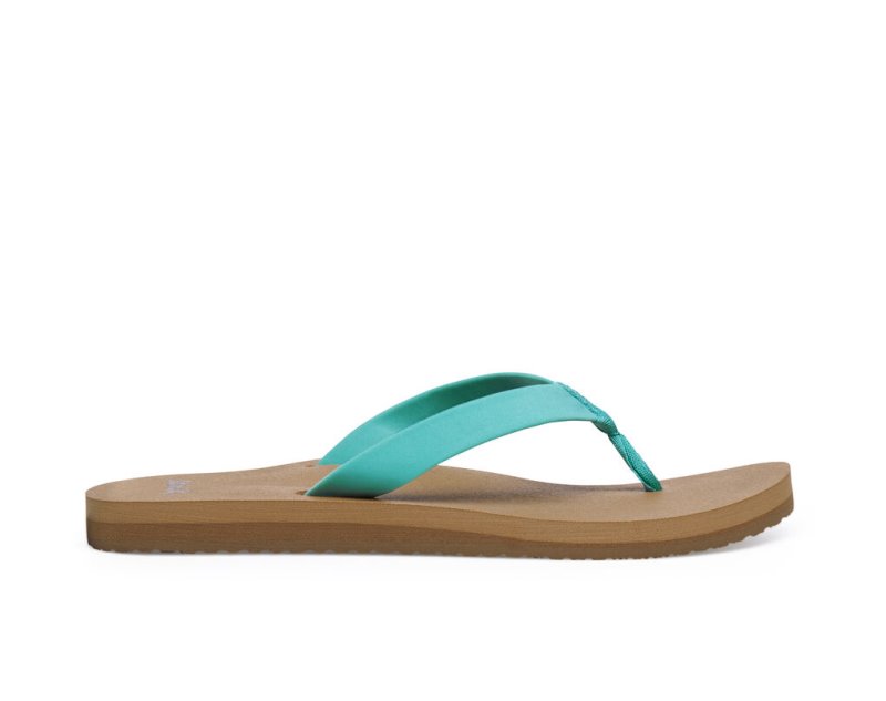 Turquoise Sanuk Ashland St Vegan Women\'s Flip Flops | 61VYMSQCN