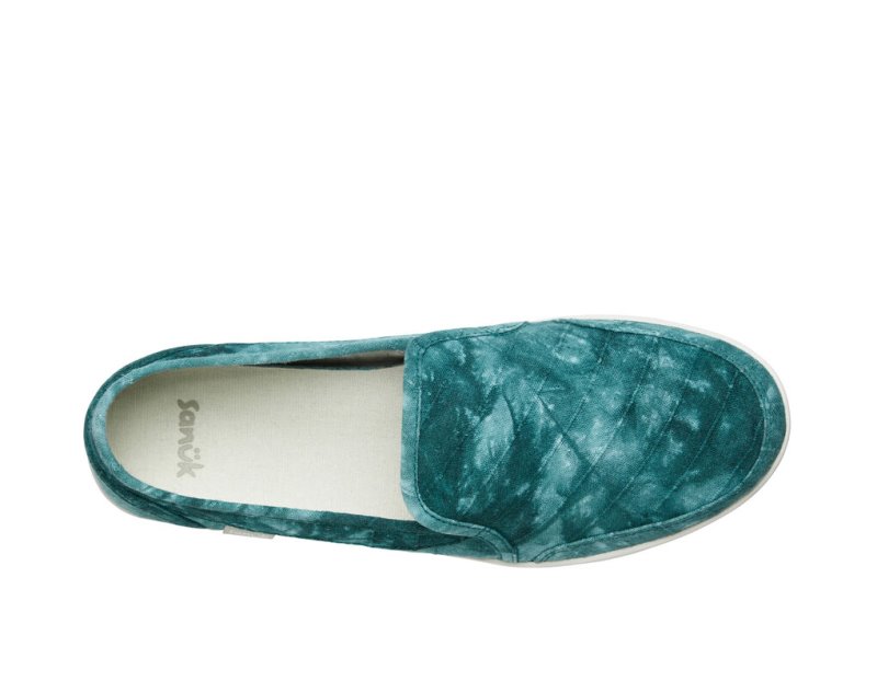 Turquoise Sanuk Pair O Dice Tie Dye Women's Shoes | 96VJHTQMZ