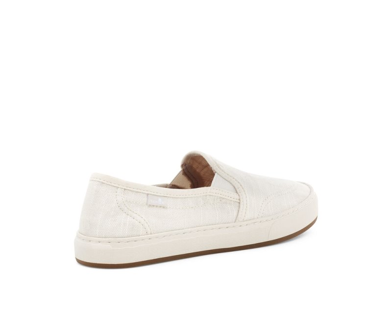 White Sanuk Avery Hemp Vegan Women's Sidewalk Surfers | 56VSDOEGM