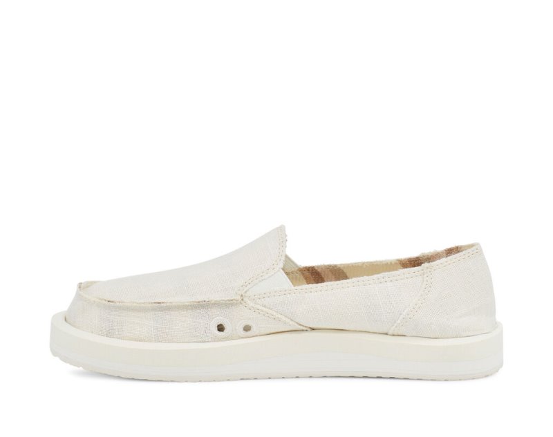 White Sanuk Donna St Hemp Women's Shoes | 87FTXNLOI