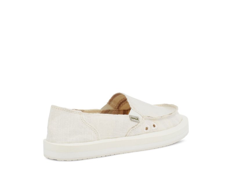 White Sanuk Donna St Hemp Women's Shoes | 87FTXNLOI