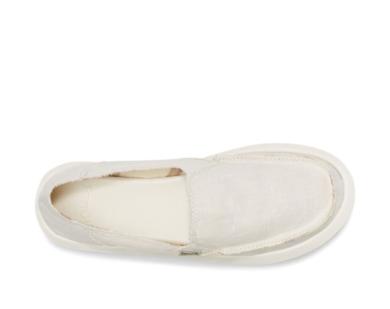 White Sanuk Donna St Hemp Women's Shoes | 87FTXNLOI