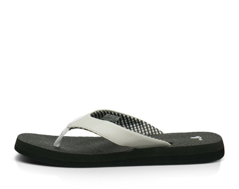 White Sanuk Yoga Mat Women's Flip Flops | 27LAFETIQ