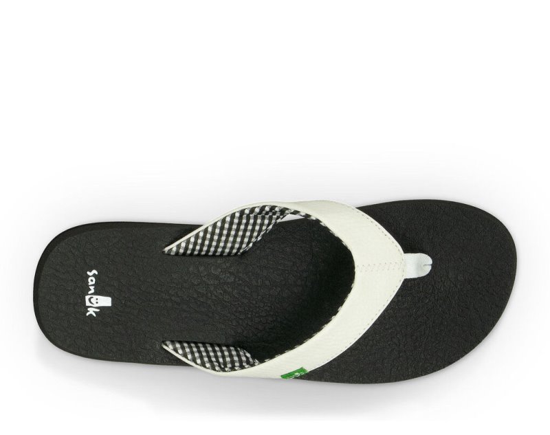 White Sanuk Yoga Mat Women's Flip Flops | 27LAFETIQ