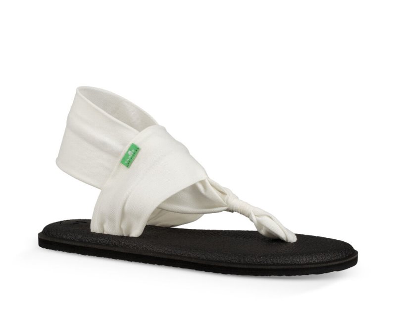 White Sanuk Yoga Sling 2 Women's Flip Flops | 78SKCGMUY