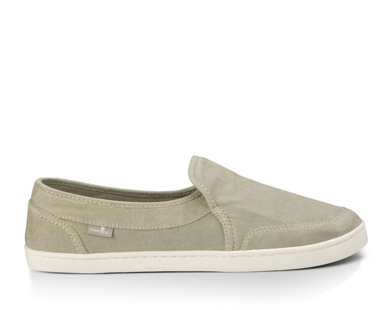 Beige Sanuk Pair O Dice Slip On Women's Shoes | 42EVZGKYS