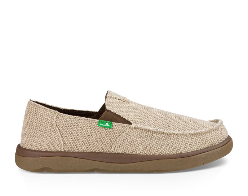 Beige Sanuk Vagabond Tripper Men's Sidewalk Surfers | 90CNKTEDH