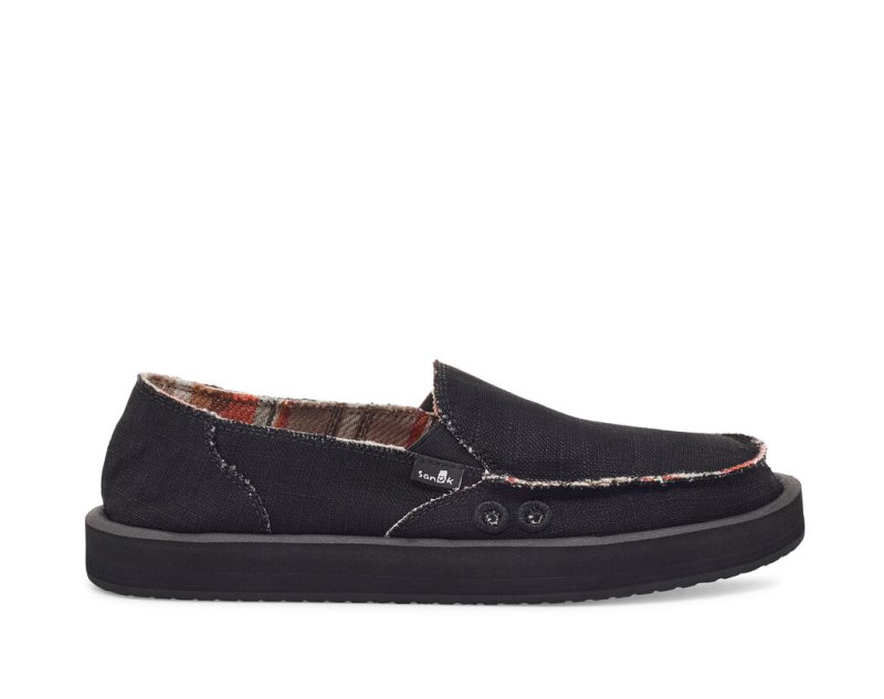 Black Sanuk Donna St Hemp Women's Shoes | 81AJFDERZ