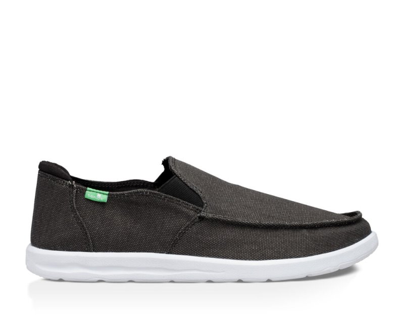 Black Sanuk Hi Five Men's Shoes | 74LPJGXDA