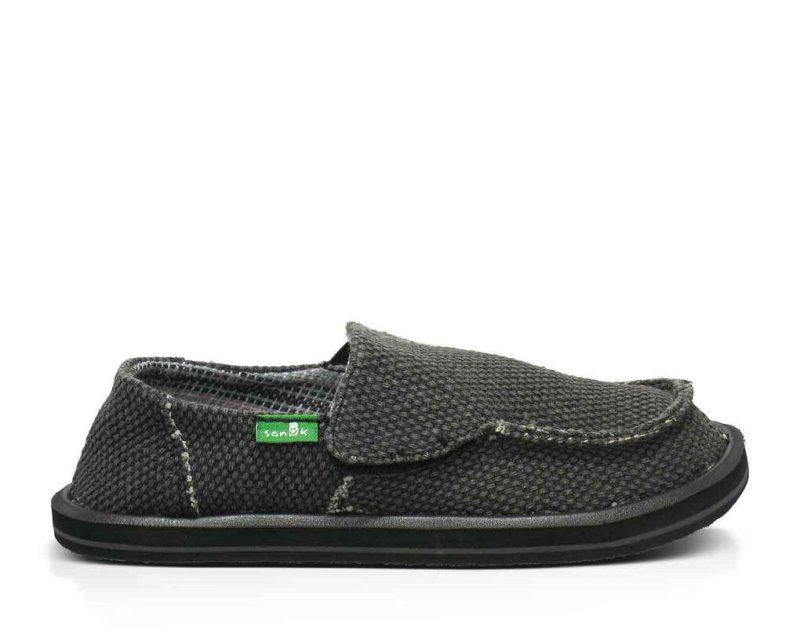 Black Sanuk Vagabond Kids' Sidewalk Surfers | 85SJCIRPD