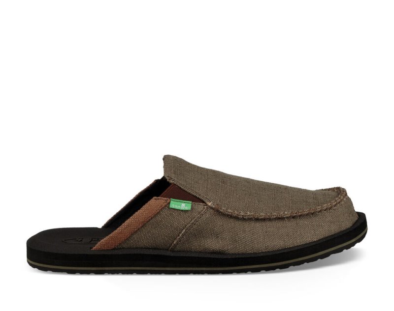 Brown / Black Sanuk You Got My Back III Men's Slippers | 92DLYRHOI