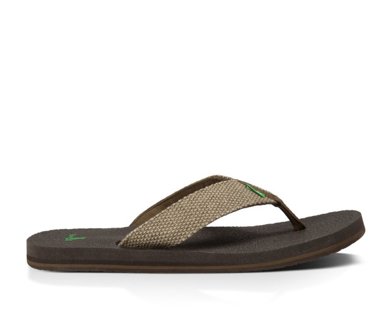 Brown Sanuk Yogi 4 Flip Men's Flip Flops | 65XLCKHEJ