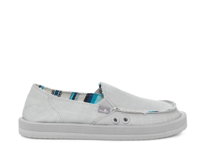 Grey Sanuk Donna St Hemp Women's Shoes | 91EKUAPSN