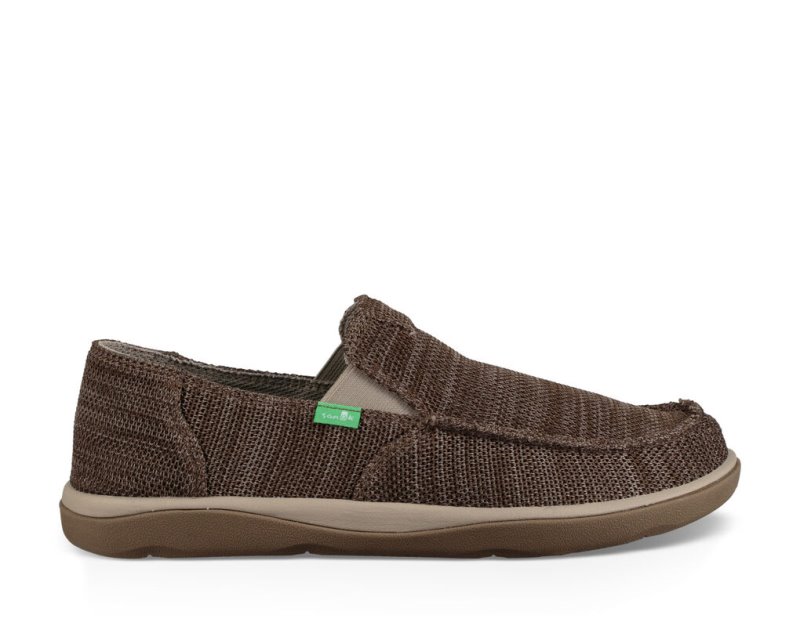 Khaki Sanuk Mesh Vagabond Tripper Men's Shoes | 25AGPDJUY