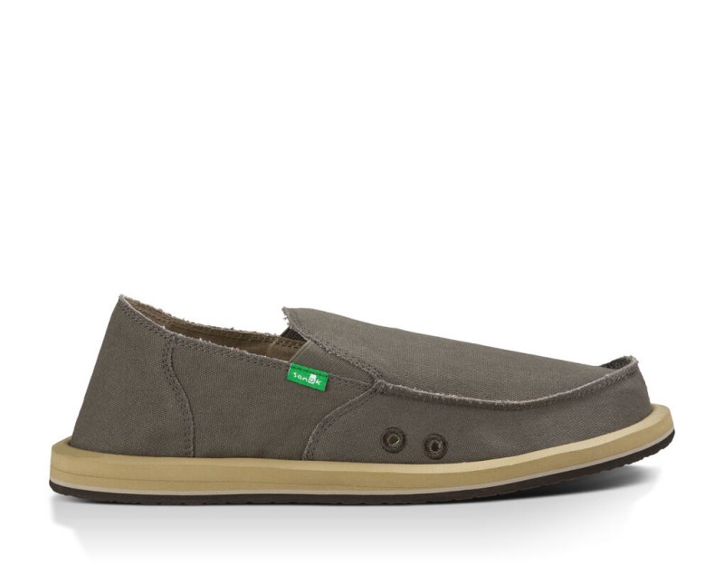 Khaki Sanuk Vagabond Men's Shoes | 56AXGLVSE