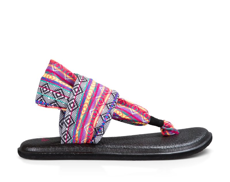 Multicolor Stripes Sanuk Yoga Sling 2 Prints Women's Flip Flops | 53XFCYOZL