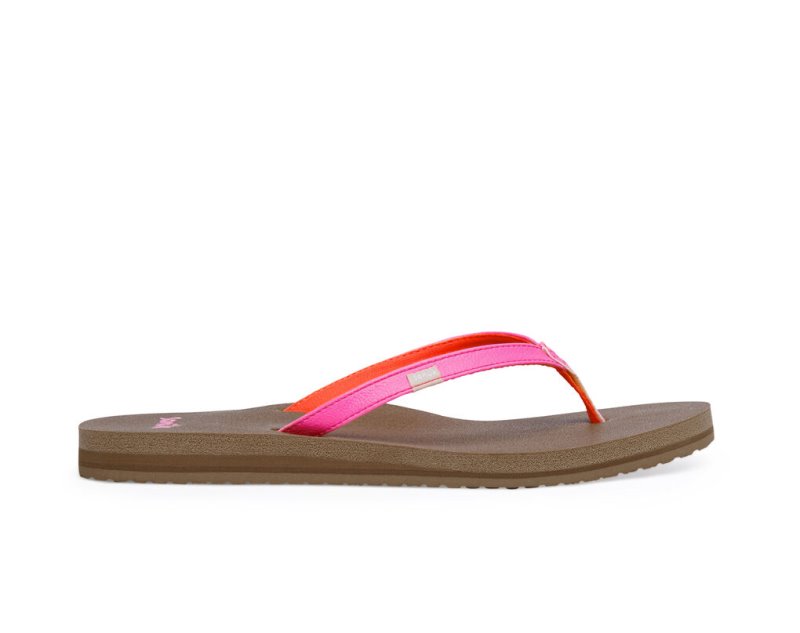 Pink Sanuk Yoga Joy Women's Flip Flops | 42ECJIBPU