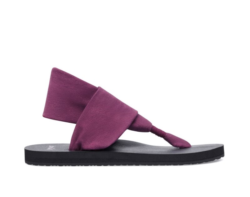 Purple Sanuk Sling St Vegan Women's Sandals | 08FMQCWIY