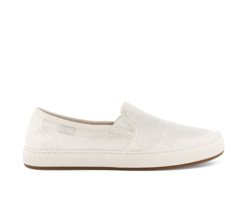 White Sanuk Avery Hemp Vegan Women's Sidewalk Surfers | 56VSDOEGM