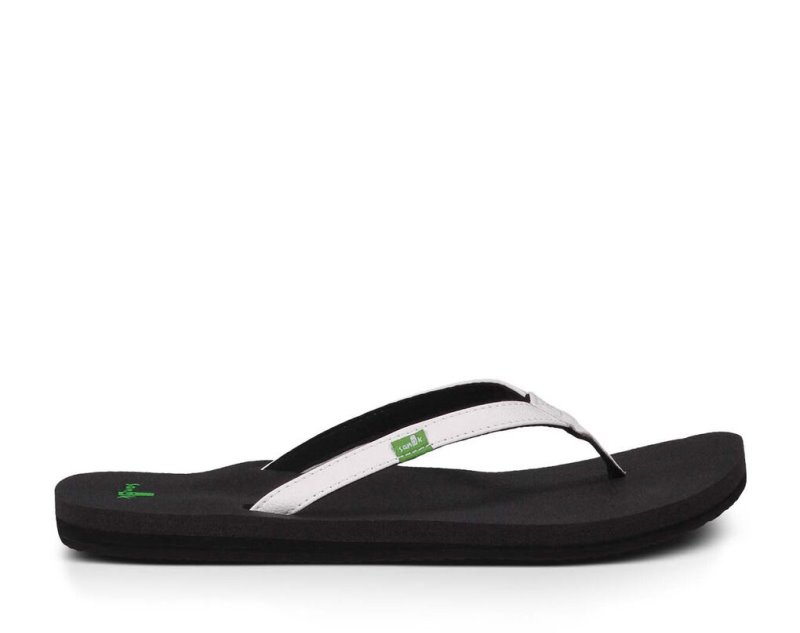 White Sanuk Yoga Joy Women's Flip Flops | 07XQAHLUF