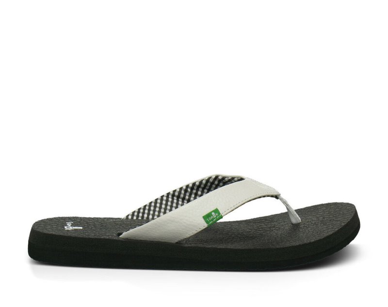 White Sanuk Yoga Mat Women's Flip Flops | 27LAFETIQ